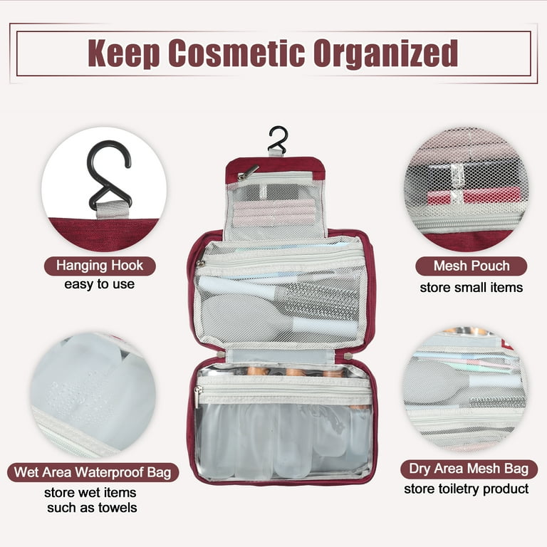 Travel Makeup Bag with Compartments