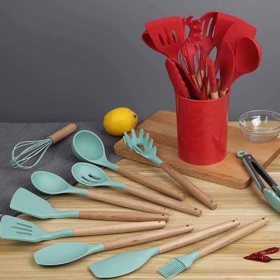 Silicon 12 pcs Spoon Set - High Quality
