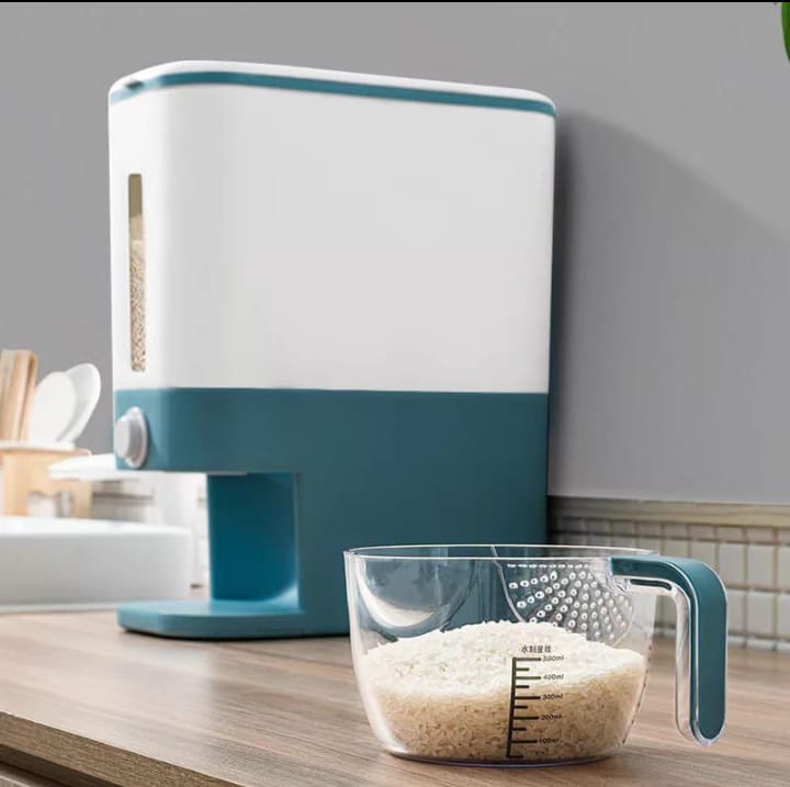 10 Kg Rice Dispenser, Large Sealed Grain Container Storage