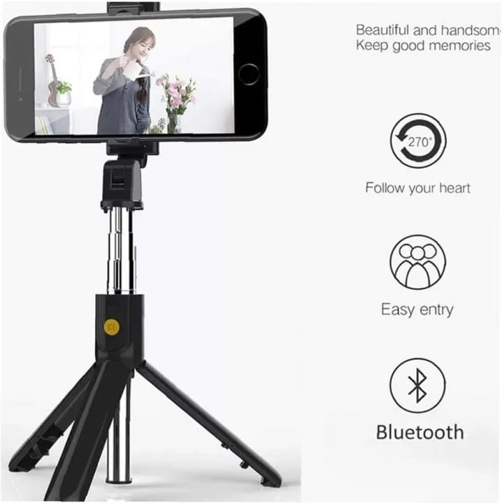 WIRELESS SELFIE STICK BLUETOOTH REMOTE & TRIPOD STAND
