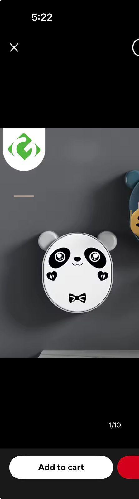 Cute Panda Soap Dish Holder With Drain Wall Mounted Soap Box