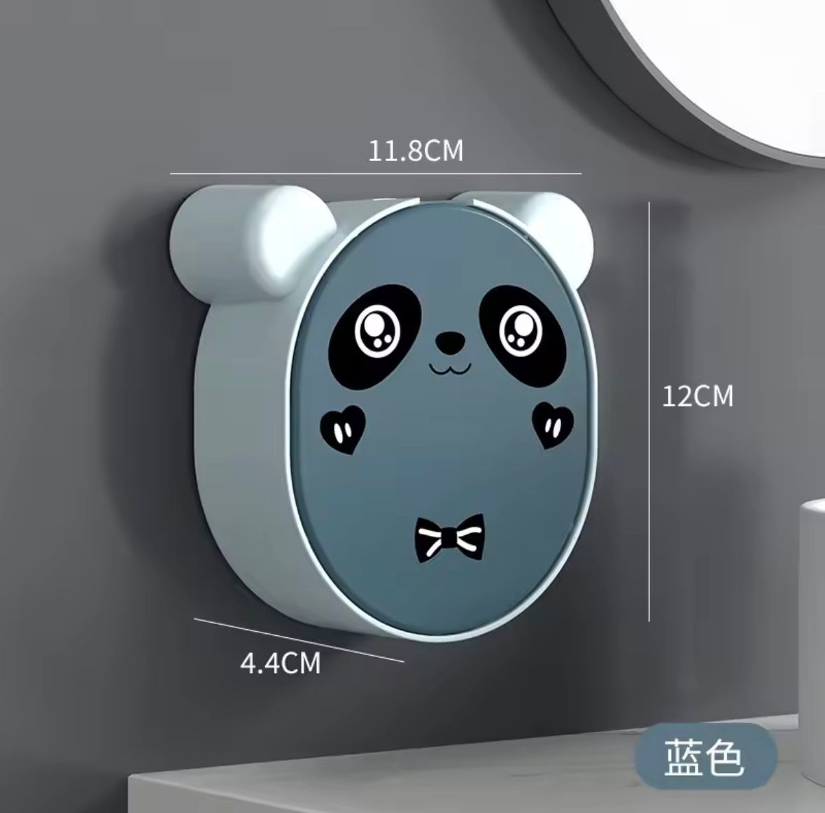 Cute Panda Soap Dish Holder With Drain Wall Mounted Soap Box