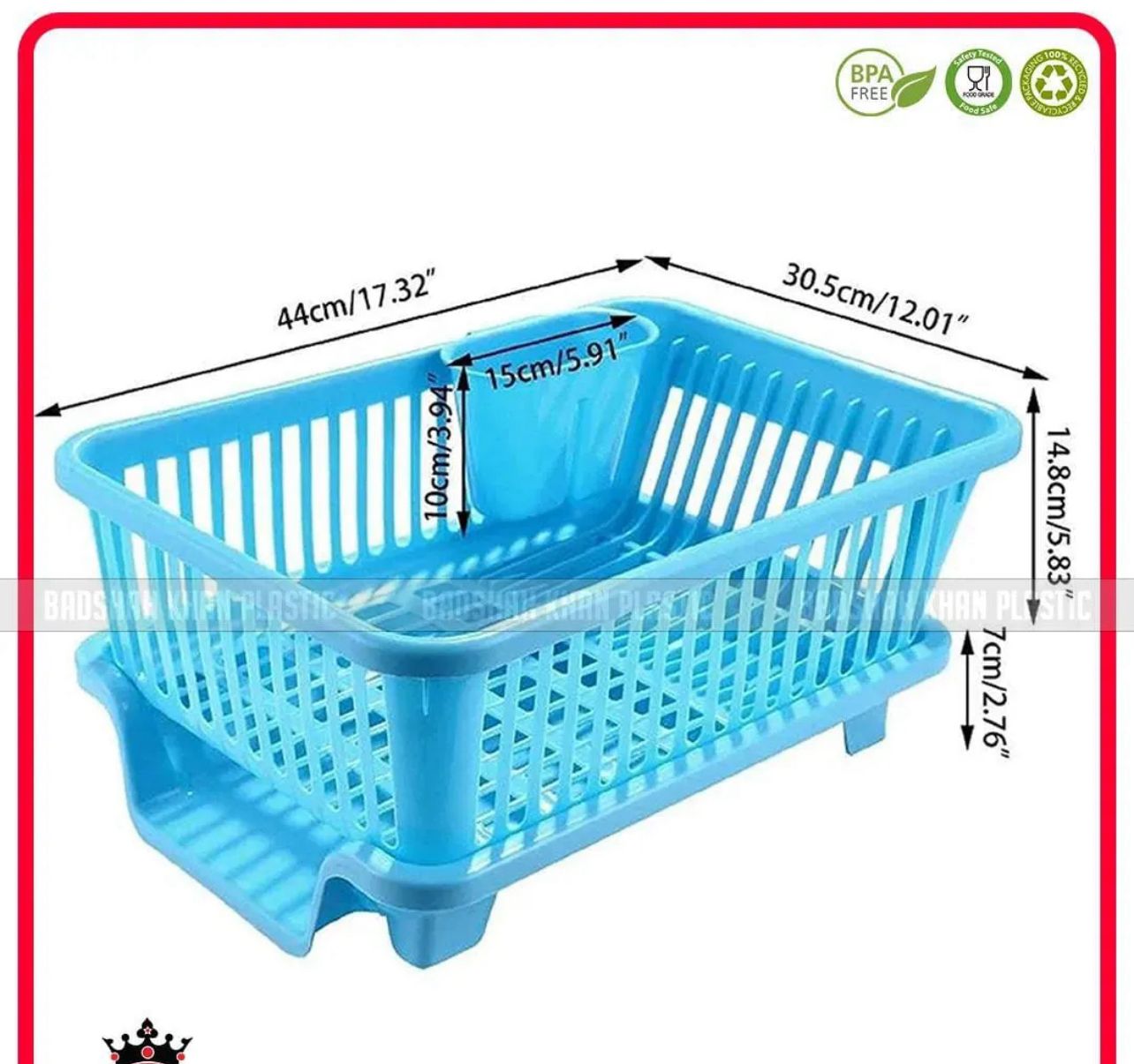Fancy Plate Rack  - 3 in 1 Large Durable Plastic Kitchen Sink Dish Rack