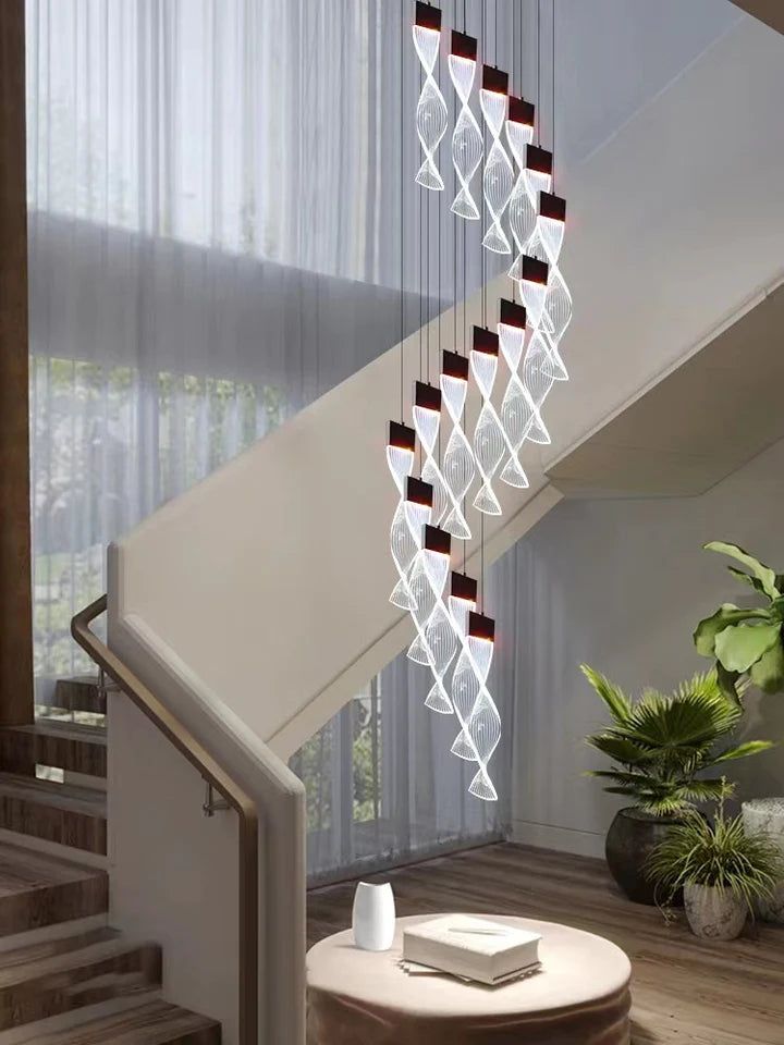 Swirl Helix Duplex Chandelier - 16 -Light Luxury