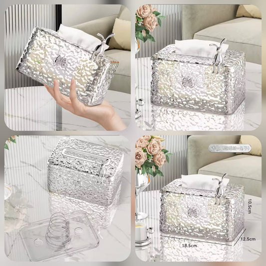 Luxury Crystal-Inspired Tissue Box with Elegant Bunny Accent🐰