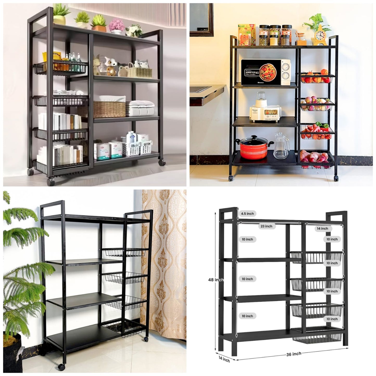 Multifunctional Storage Rack with Wheels - Premium Quality