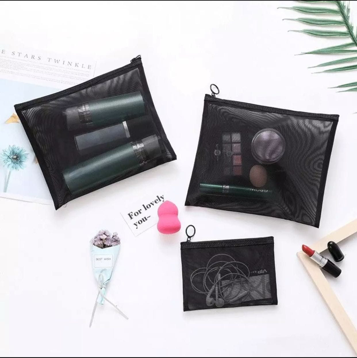 3 Pcs Makeup Pouch