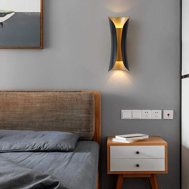 Modern Outdoor & indoor Wall Sconce - Black and Gold