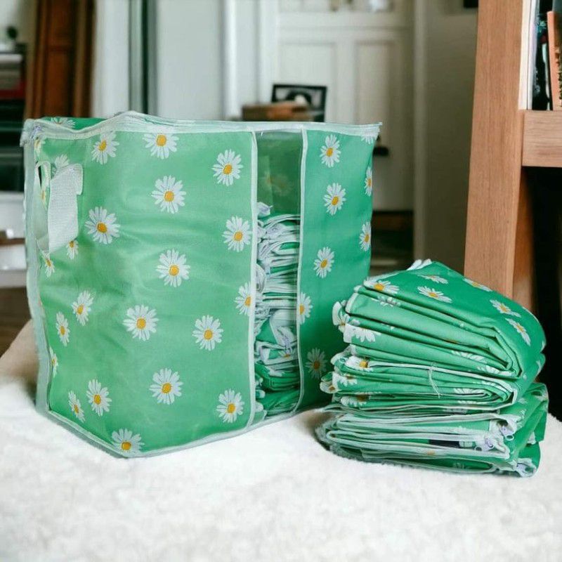 Printed Flower Storage Blanket Bag Organizer