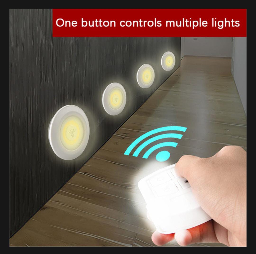 Remote Control LED Puck Lights - (Pack of 3 Lights)