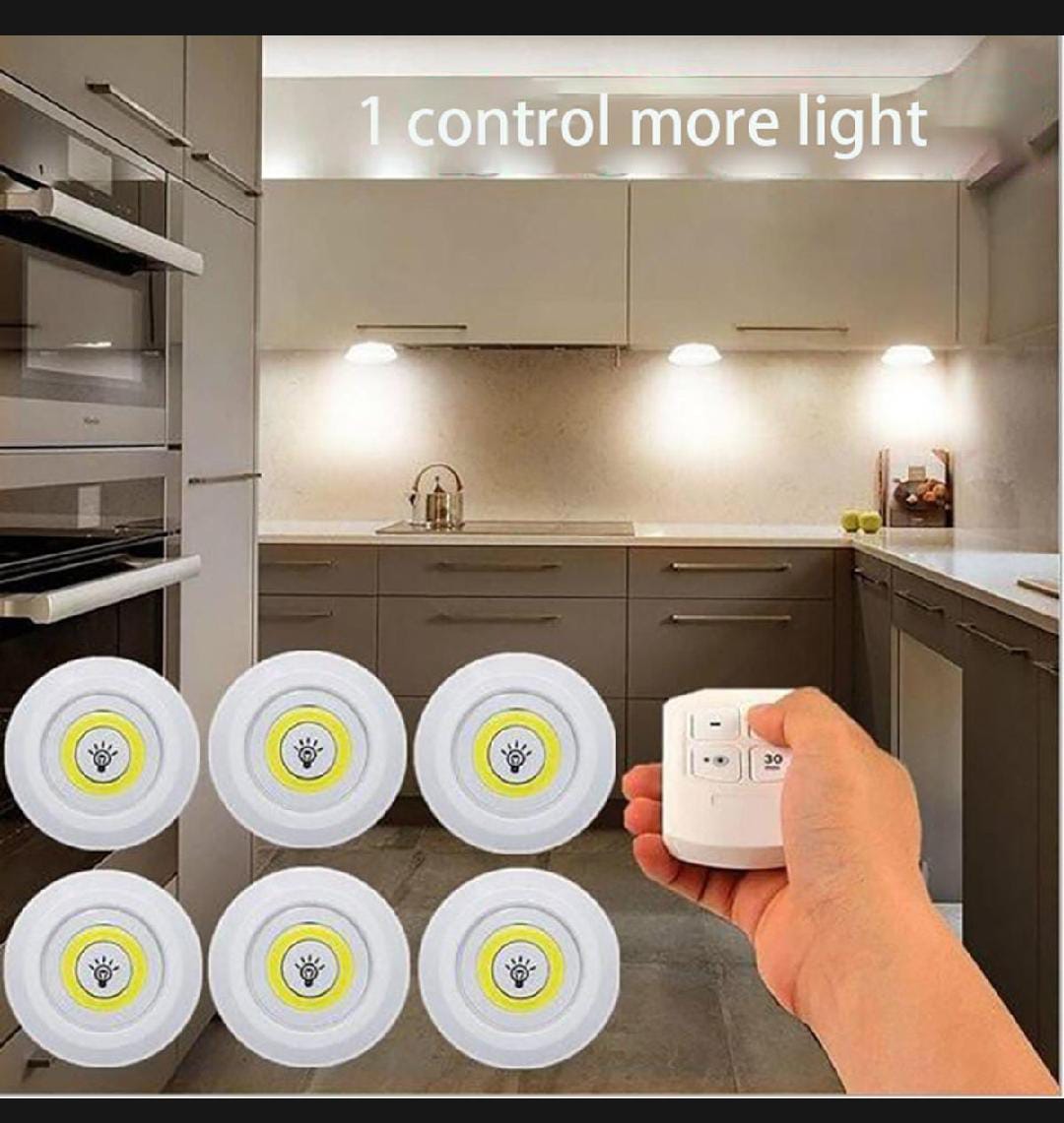 Remote Control LED Puck Lights - (Pack of 3 Lights)