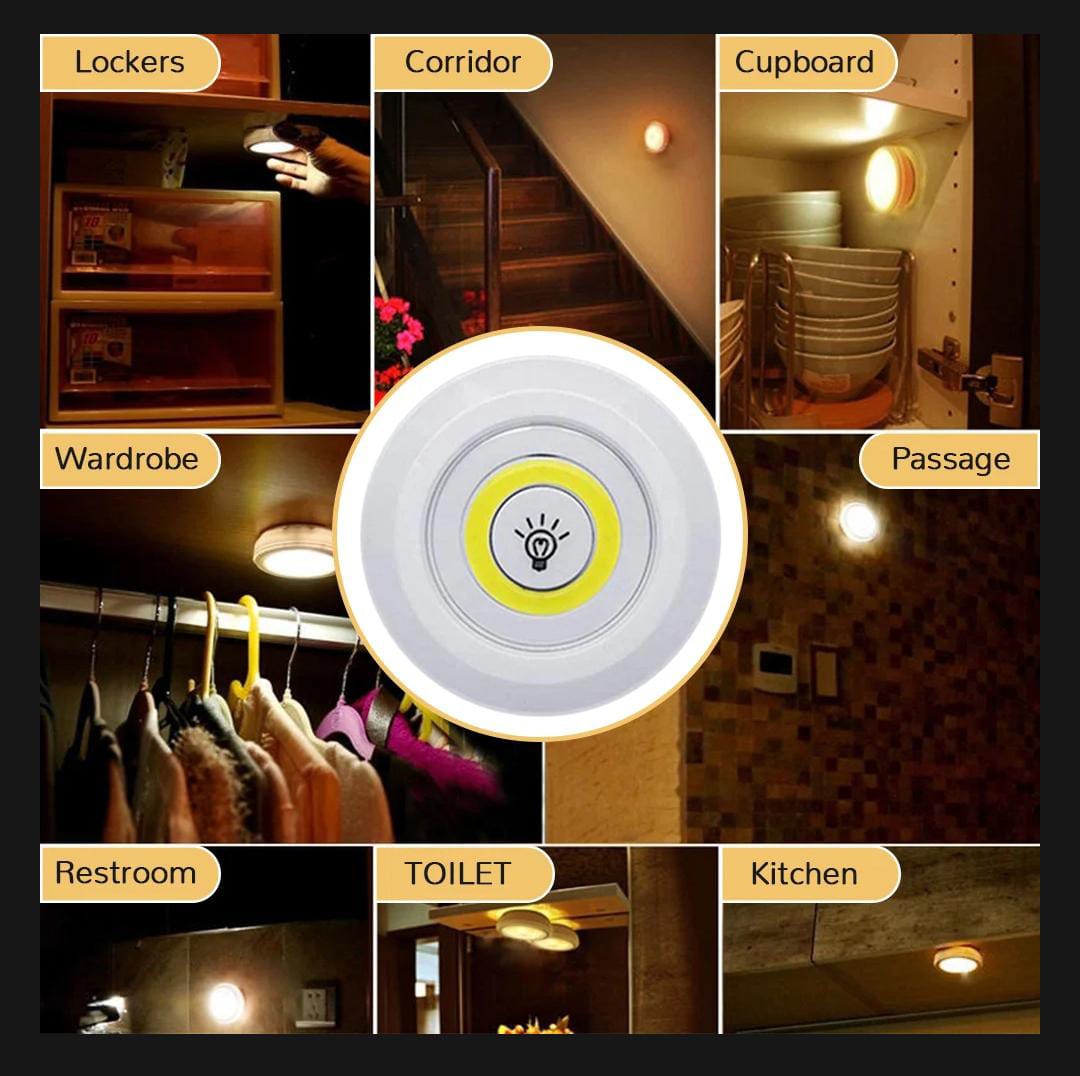 Remote Control LED Puck Lights - (Pack of 3 Lights)