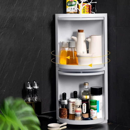 360 Degree Rotatable Corner Cabinet -  For Bathroom & Kitchen Storage