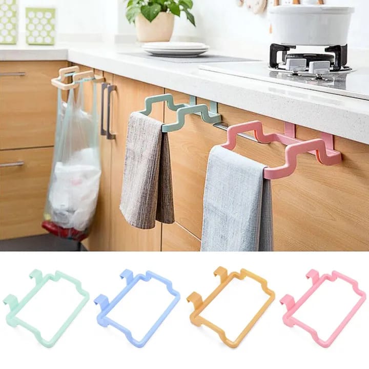 Kitchen Cabinet Door Garbage Trash Bag / Plastic Bracket Towel Hanging Holder